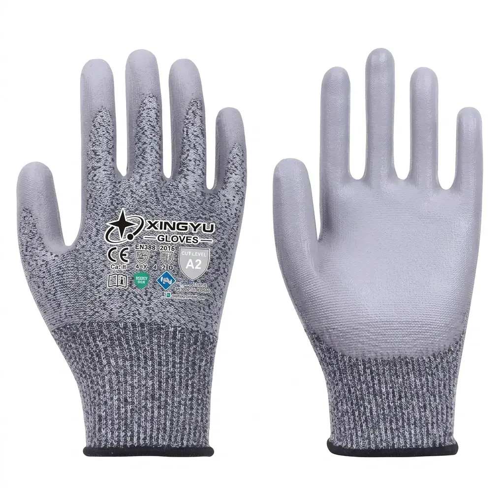 AP1302 ADAMAS® 13G PU Coated A2 Cut Resistant Gloves