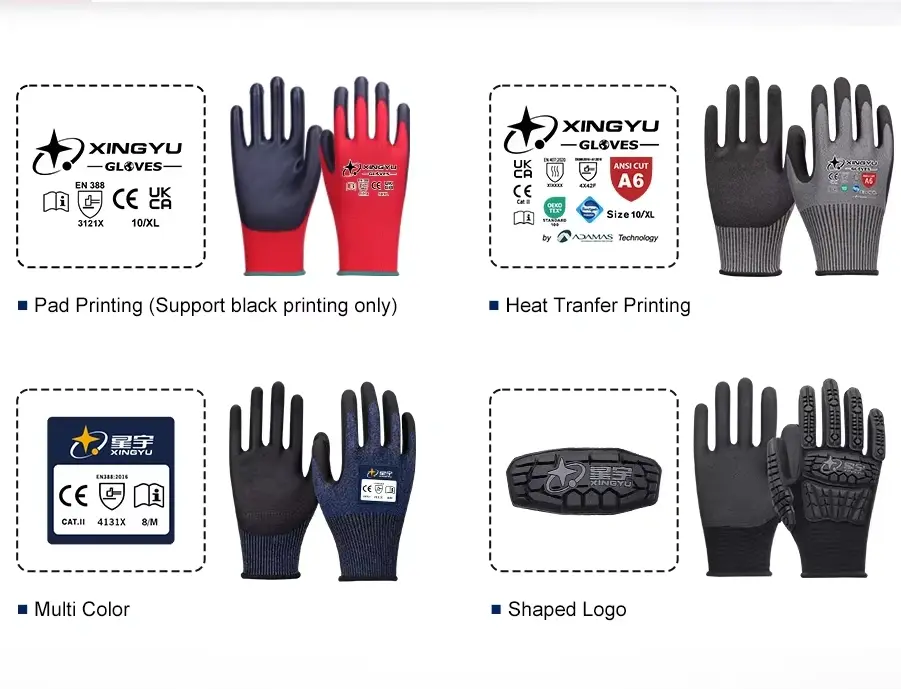 custom work gloves-logo printing